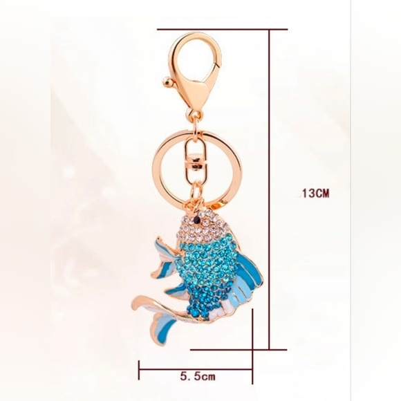 Aquatic Blue and Gold Fish Charm - Picture 3 of 6